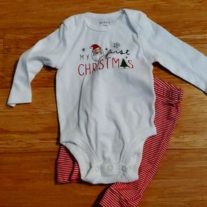 0-3 month first Christmas outfit